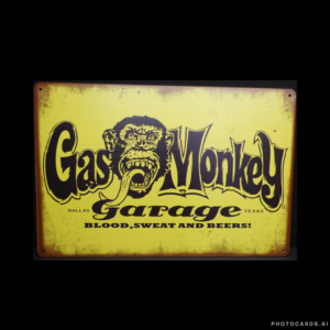 SC147 Yellow Gas Monkey Sign