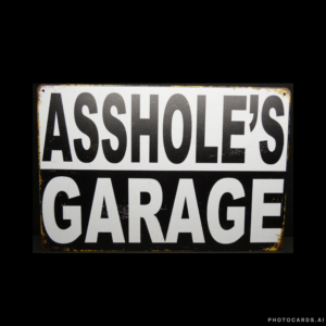 SC182 Assholes Garage Sign