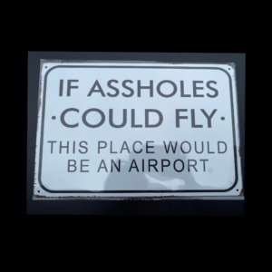 SC190 If Assholes Could Fly Sign