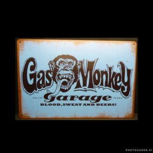 SC233 Gas Monkey Garage Tin Sign - Blue