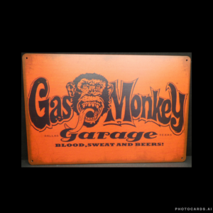 SC236 Red Gas Monkey Garage Tin Sign
