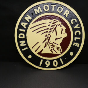 Indian Motorcycles Round Cast Iron Plaque
