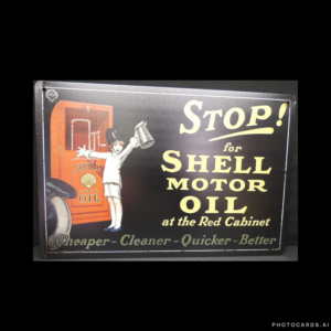 SC213 Stop Shell Motor Oil Tin Sign