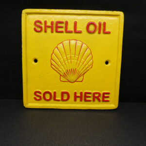 Shell Oil Sold Here Cast Iron Square Sign
