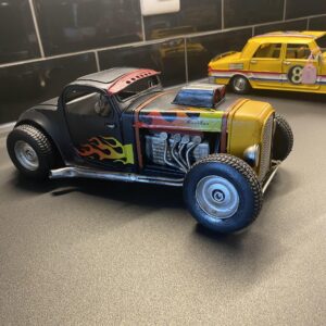 Black and Yellow Hot Rod Drag Racer