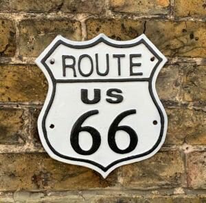 Route 66 Cast Iron Plaque