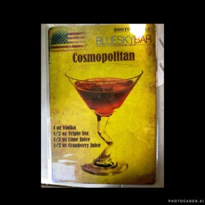 Cosmopolitan Tin Sign