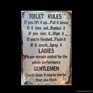 SC334 Toilet Rules Tin Sign