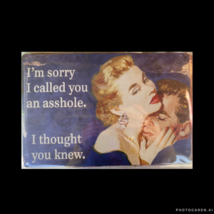 SC335 Sorry Asshole Tin Sign