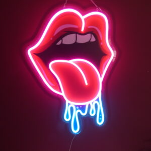 Sexy Lips Dripping Neon LED Sign